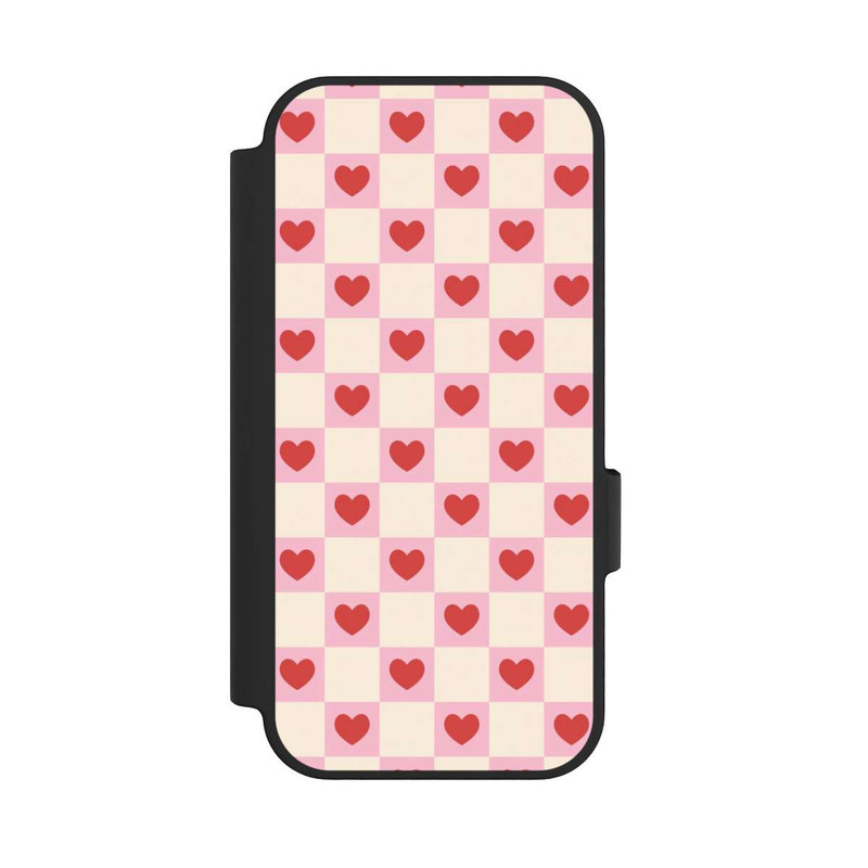 Pixel 10 NIVOflip Rosa Kariertes Herzmuster Valentinstag