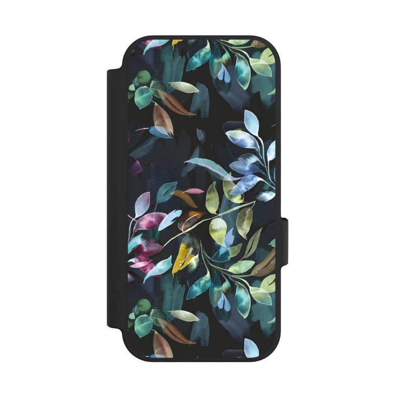 Pixel 10 Pro NIVOflip Mystische Aquarellblätter schwarz
