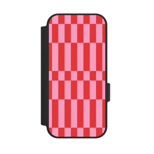 Google Pixel 10 Pro NIVOflip Checked Abstract Bold Coral Red and Pink Color Block