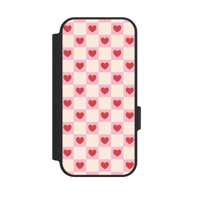 Pixel 10 Pro NIVOflip Rosa Kariertes Herzmuster Valentinstag