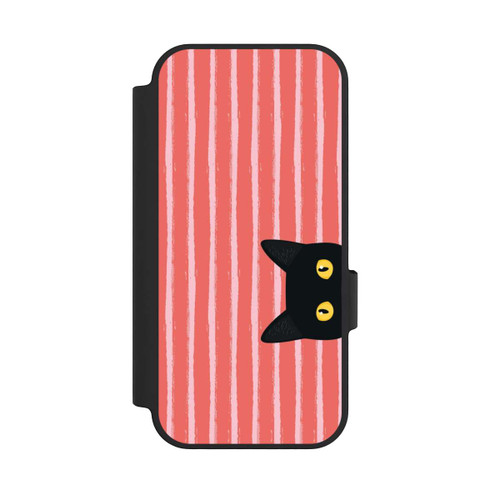 Google Pixel 10 Pro NIVOflip Chat noir sur fond rayé orange