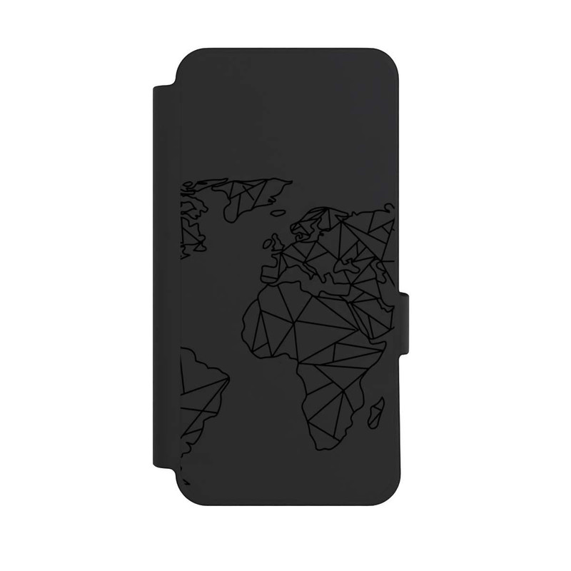 Pixel 10 Pro XL NIVOflip Polygon Weltkarte Schwarz ohne Hintergrund