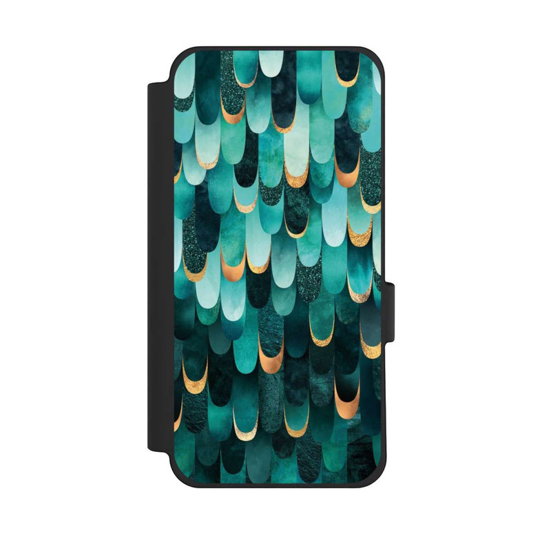 Pixel 10 Pro XL NIVOflip Imprimé or turquoise à plumes