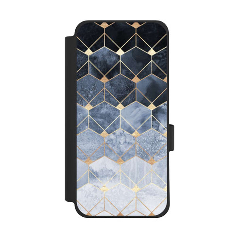 Google Pixel 10 Pro XL NIVOflip Blaue Sechsecke und Diamanten Golddruck