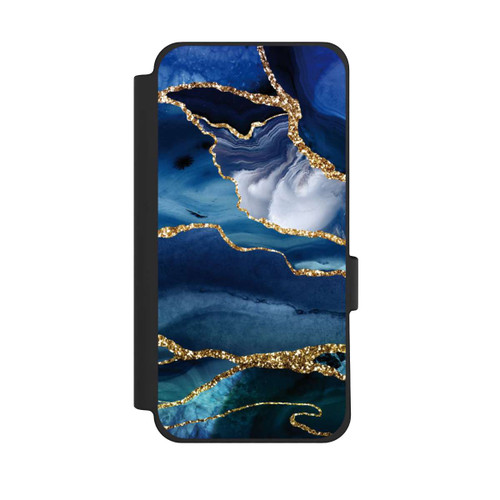 Google Pixel 10 Pro XL NIVOflip  Blauer Marmor Gold Glitzer Look