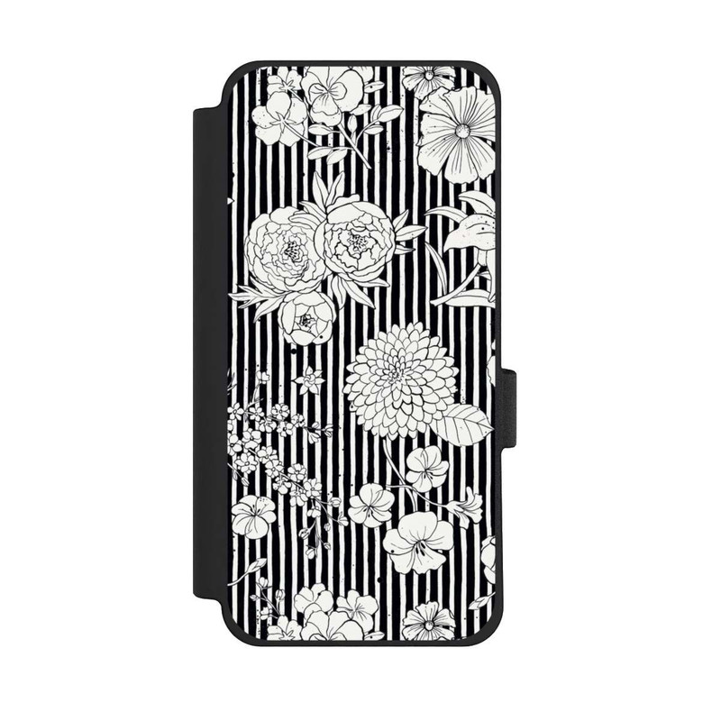 Pixel 10 Pro XL NIVOflip Blumen und Streifen Schwarz und Weiß