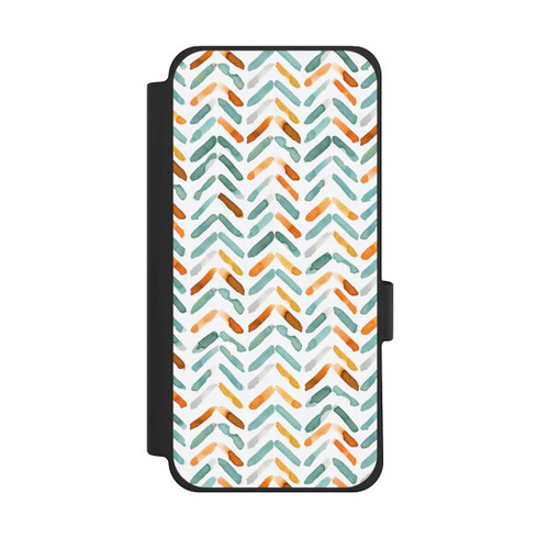 Google Pixel 10 Pro XL NIVOflip Elegantes Herbstchevron Blau Orange