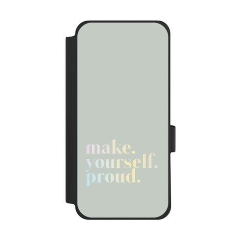 Google Pixel 10 Pro XL NIVOflip Make Yourself Proud Zitat-Minze und Farbverlauf