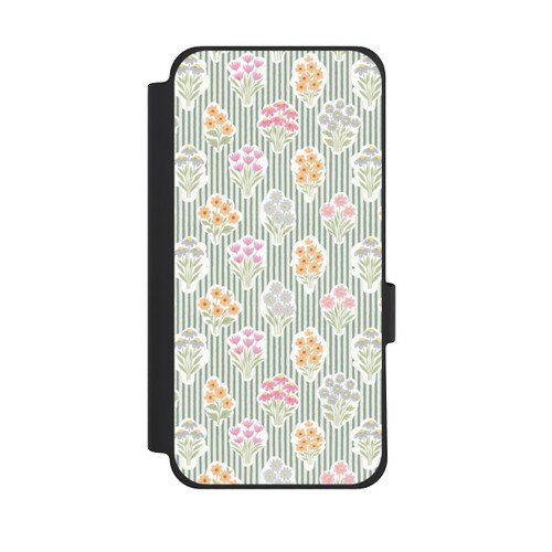 Google Pixel 10 Pro XL NIVOflip Ditsy Flower Sticker Bouquets on Blue and Cream Pinstripes