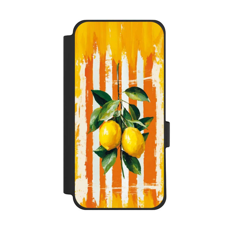 Pixel 10 Pro XL NIVOflip Zitronen auf gestreiftem Hintergrund Sommer mit KI