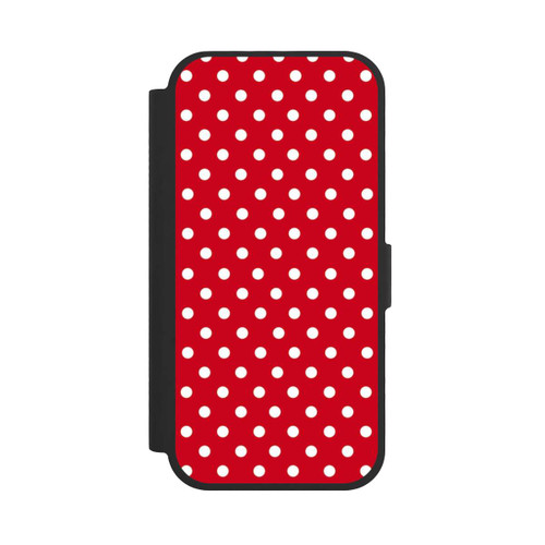 Apple iPhone 17 NIVOflip Polka Dots Dunkelrot und Weiß