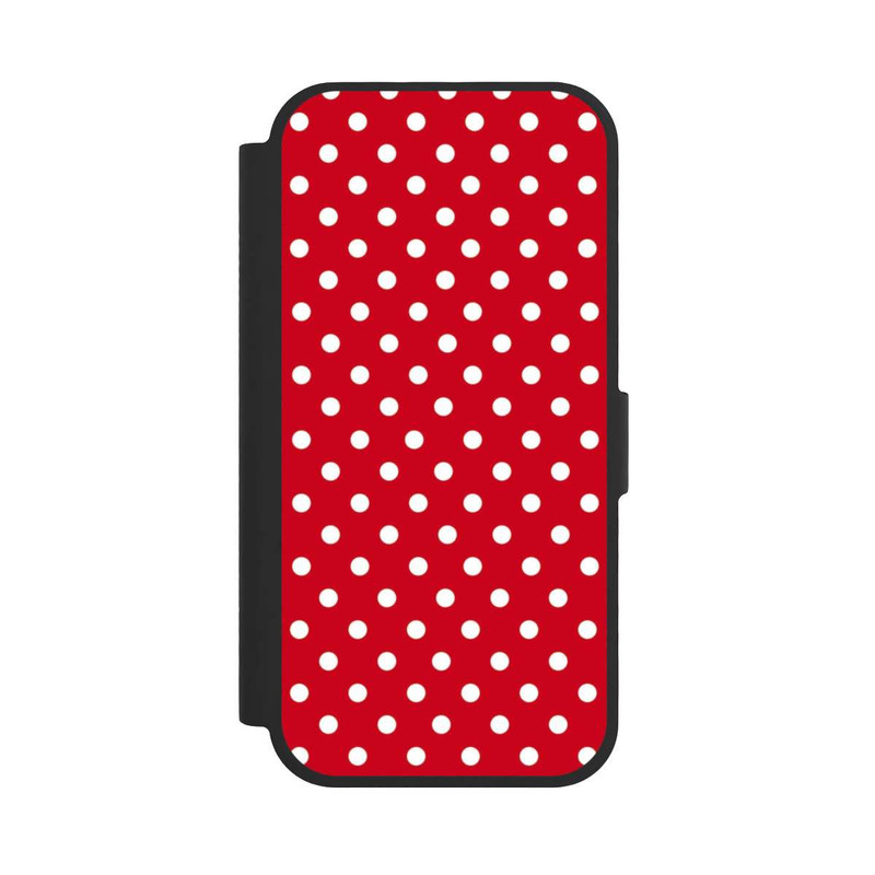 iPhone 17 NIVOflip Polka Dots Dunkelrot und Weiß