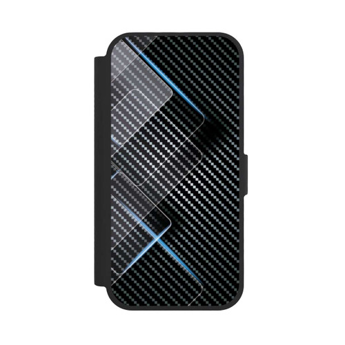 Apple iPhone 17 NIVOflip Blaue Linien auf Karbon