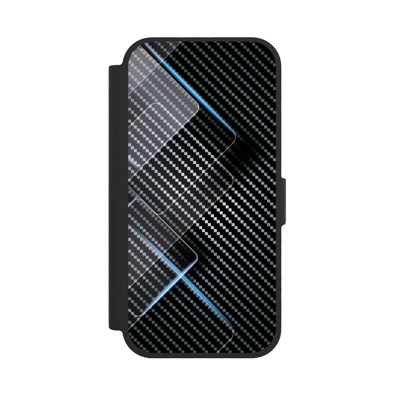 iPhone 17 NIVOflip Blaue Linien auf Karbon