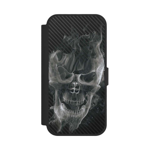 Apple iPhone 17 NIVOflip rauchender Totenkopf Carbon