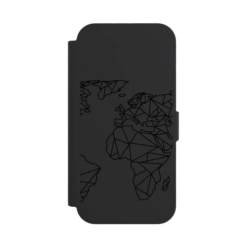 iPhone 17 NIVOflip Polygon Map Black transparent