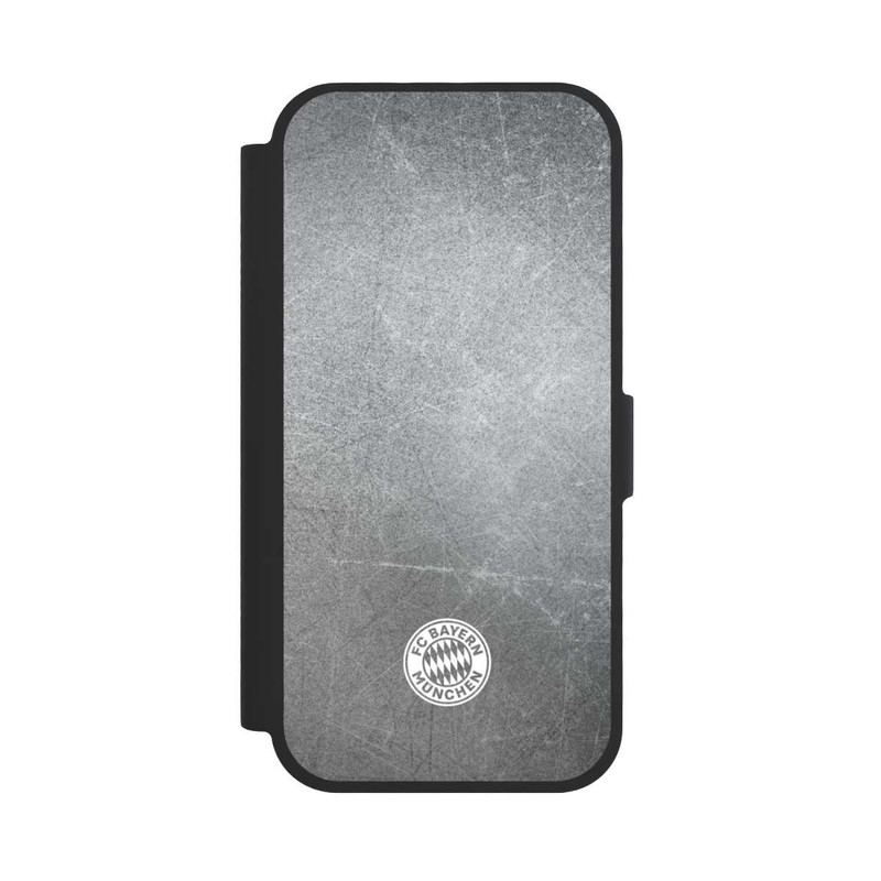 iPhone 17 NIVOflip Klassisches FCB Logo Klein - Weiß auf Metalllook