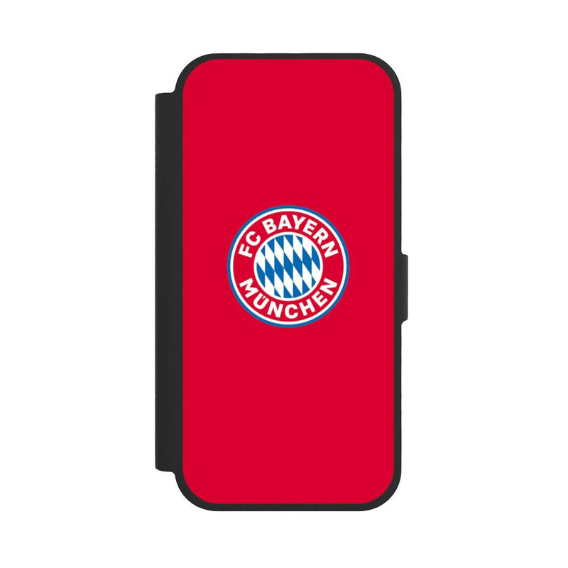 iPhone 17 NIVOflip FCB Logo sur fond rouge