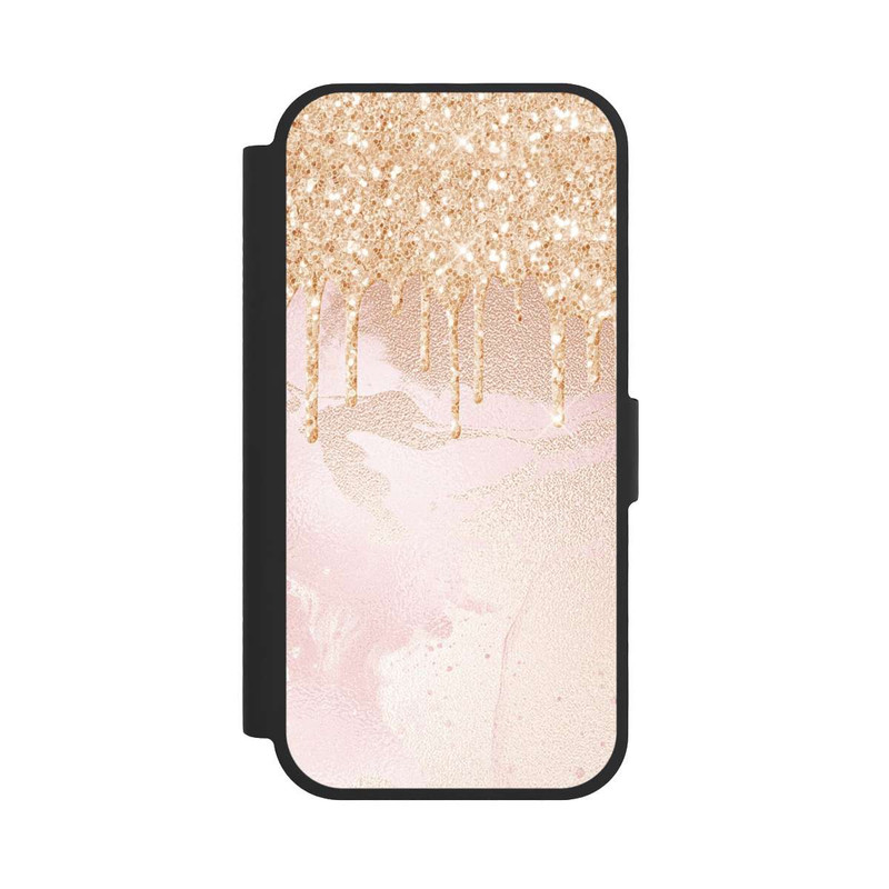 iPhone 17 NIVOflip  Roségoldener Glitzer Tropfen Look