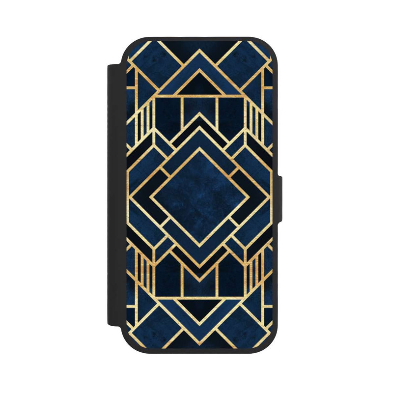 iPhone 17 NIVOflip Impression Art Déco Bleu Or