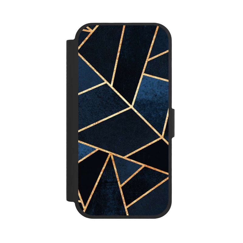 iPhone 17 NIVOflip Navy Stein Golddruck