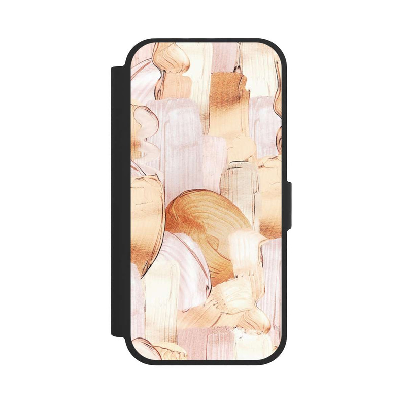 iPhone 17 NIVOflip Motif de pinceau blanc/or