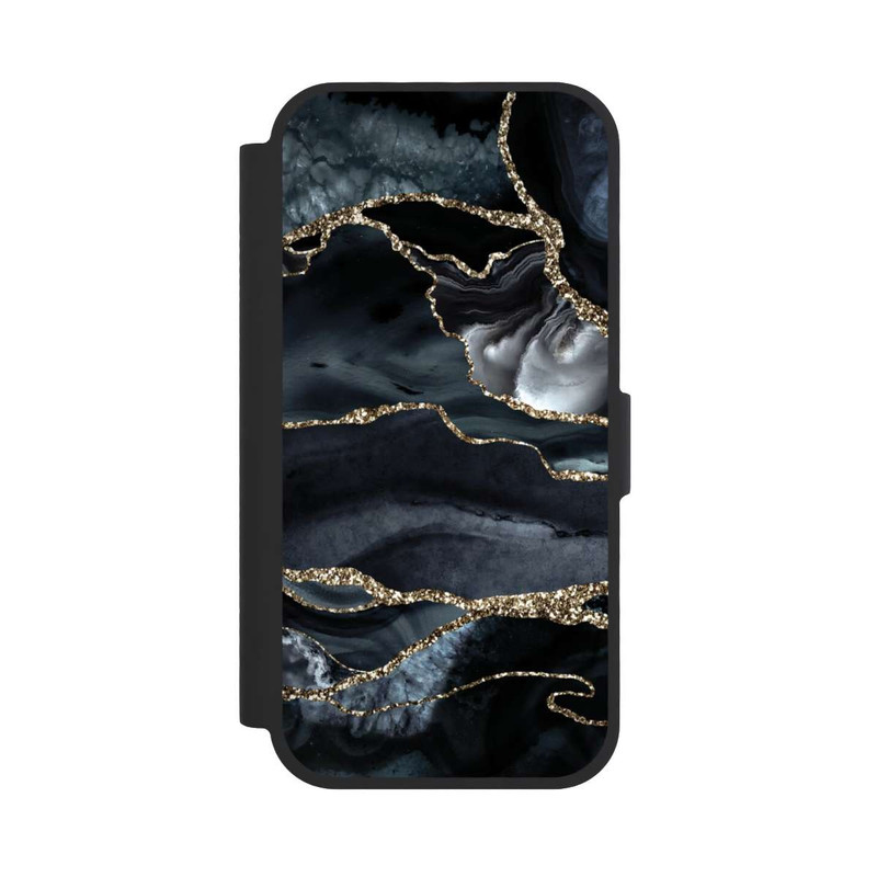 iPhone 17 NIVOflip Dunkler Marmor Gold Glitzerlook