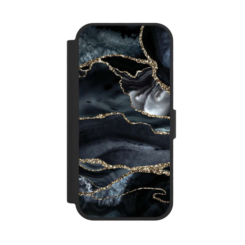 iPhone 17 NIVOflip Dark Marble Gold Glitter Look