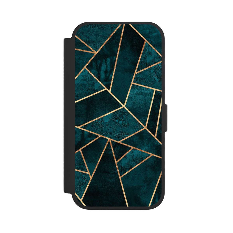 iPhone 17 NIVOflip Imprimé or pierre sarcelle profond