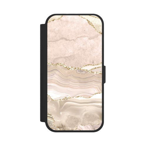 Apple iPhone 17 NIVOflip Marmor rosa-goldene Streifen