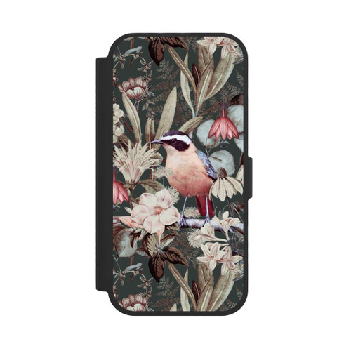  NIVOflip Orangefarbener Vogel im Vintage Blumenmuster