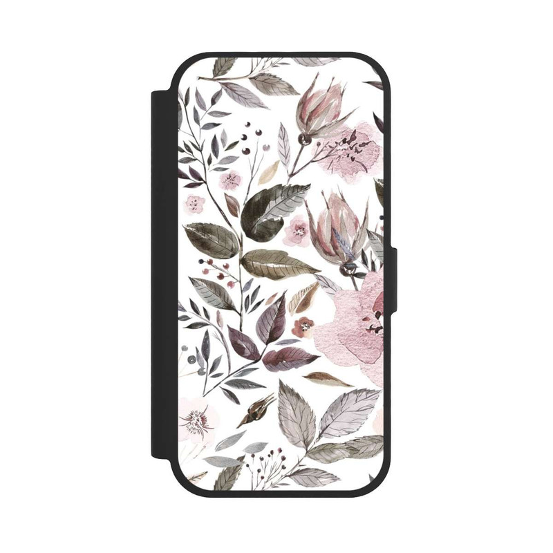 iPhone 17 NIVOflip Aquarelle Fleurs Roses Brunes