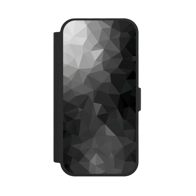 iPhone 17 NIVOflip Polygonales Mosaik Schwarz/Weiß
