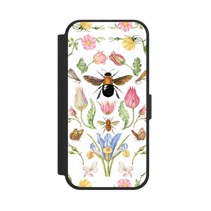 iPhone 17 NIVOflip Wildblumen mit Biene weiß