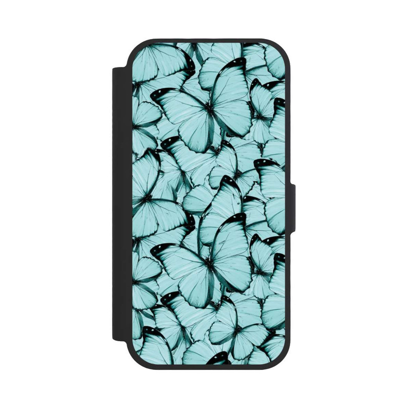 iPhone 17 NIVOflip Teal Schmetterlinge