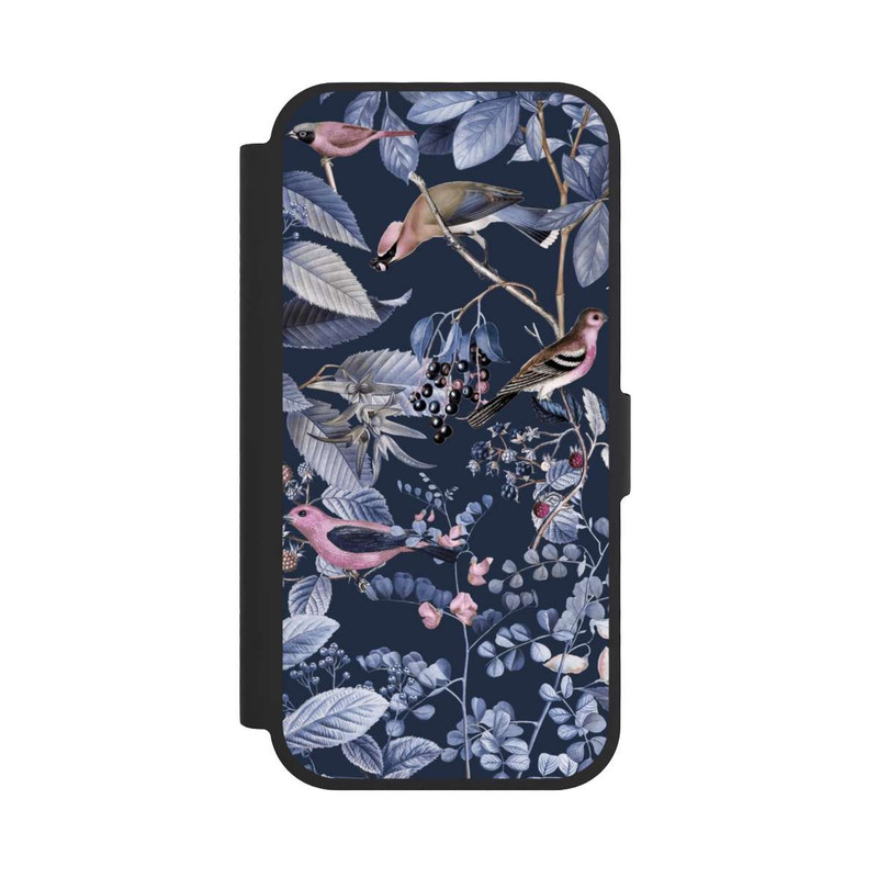iPhone 17 NIVOflip Vögel und Beeren blau