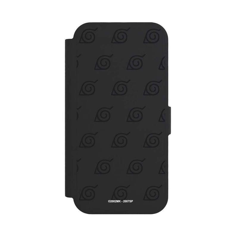 iPhone 17 NIVOflip Schwarzes Konoha-Muster Transparent