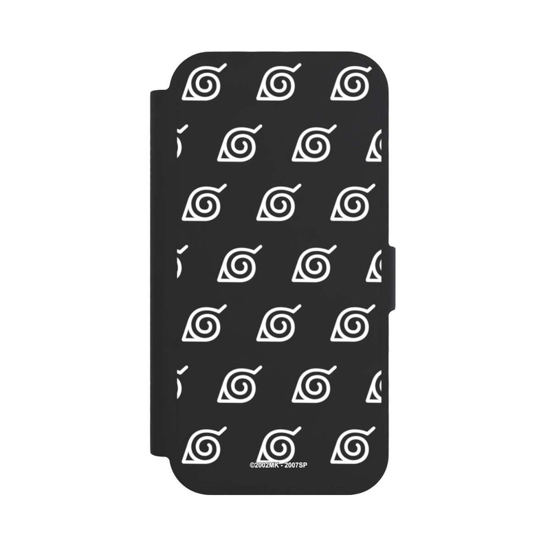 iPhone 17 NIVOflip Weißes Konoha-Muster Transparent