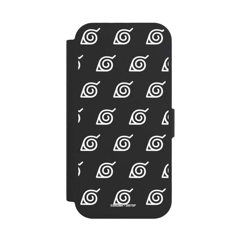iPhone 17 NIVOflip Weißes Konoha-Muster Transparent