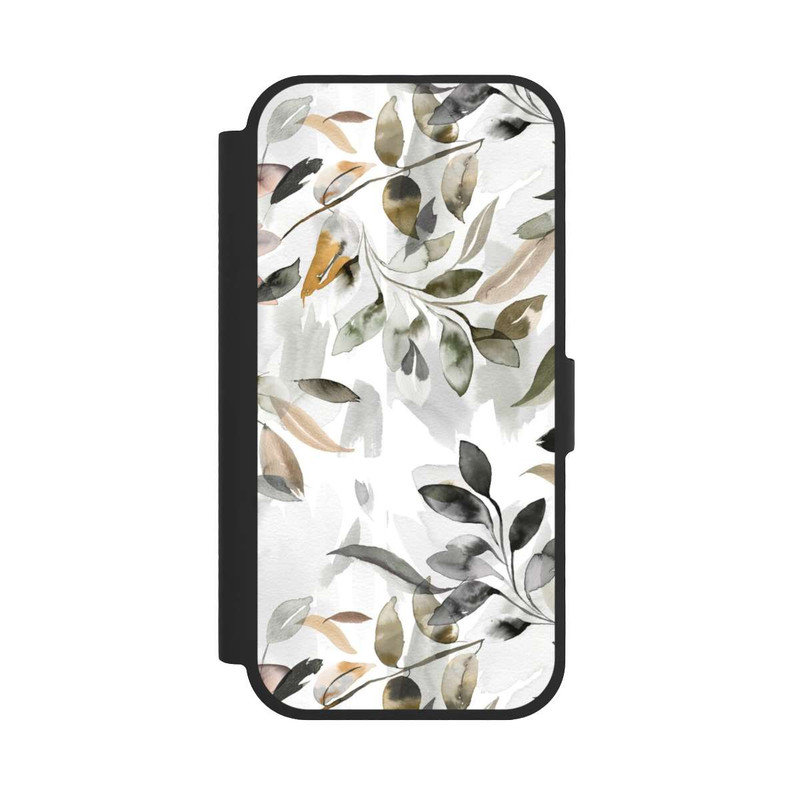 iPhone 17 NIVOflip Aquarellblätter neutral