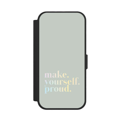 Apple iPhone 17 NIVOflip Make Yourself Proud Zitat-Minze und Farbverlauf