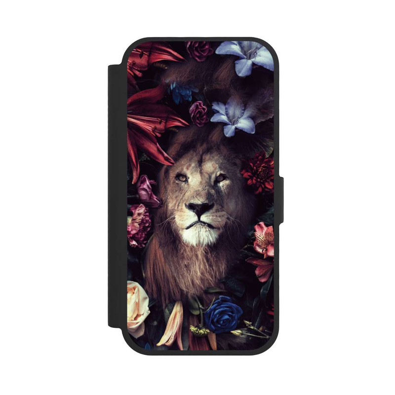 iPhone 17 NIVOflip Löwe Blumenrahmen
