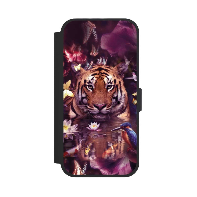 iPhone 17 NIVOflip Tiger Blumenrahmen