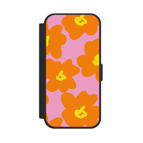 Apple iPhone 17 NIVOflip Retro Blumenmuster Pink und Orange