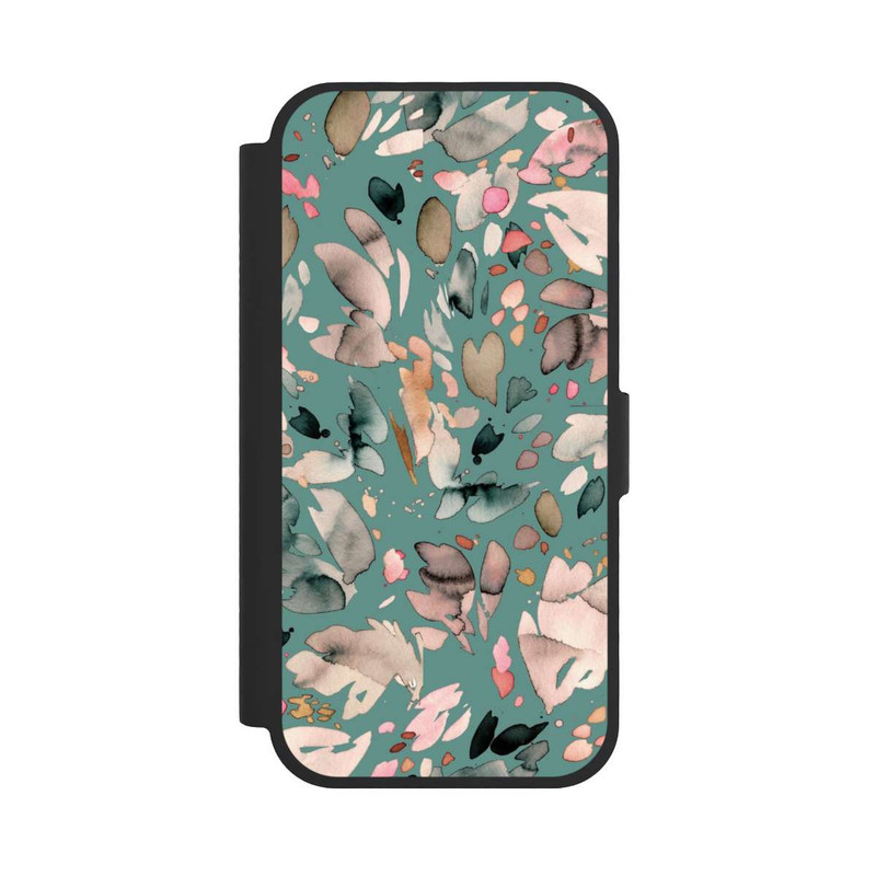 iPhone 17 NIVOflip Fleurs abstraites, pétales vert