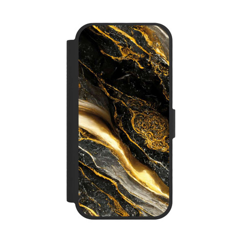 Apple iPhone 17 NIVOflip Schwarze Marmor Goldschichten