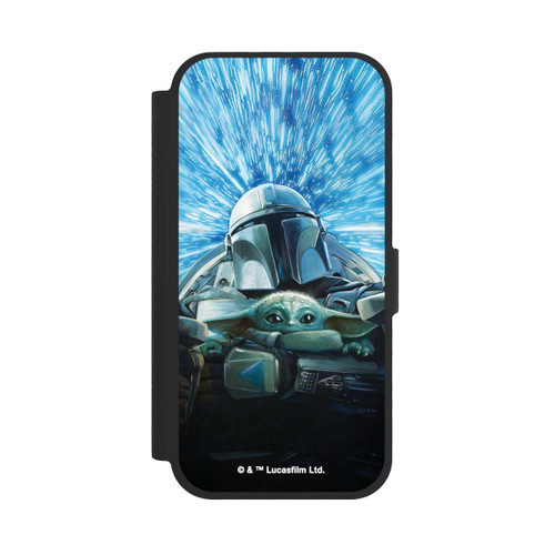Apple iPhone 17 NIVOflip Grogu und Mando fliegen blau