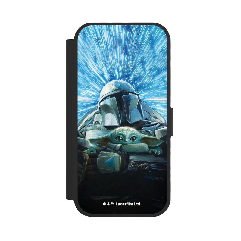 iPhone 17 NIVOflip Grogu und Mando fliegen blau