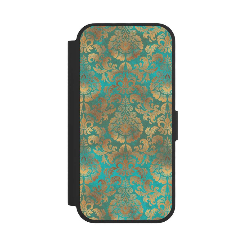 iPhone 17 NIVOflip Damask Wallpaper Turquoise