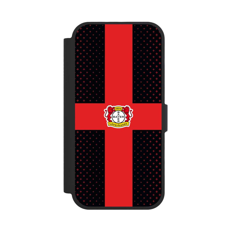 iPhone 17 NIVOflip Bayer 04 Leverkusen Rotes Kreuz auf Schwarz